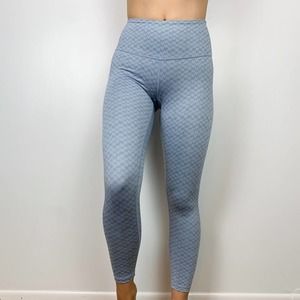 Zella Blue & Grey Print 7/8 Ankle Length Leggings High Waist Size Extra Small